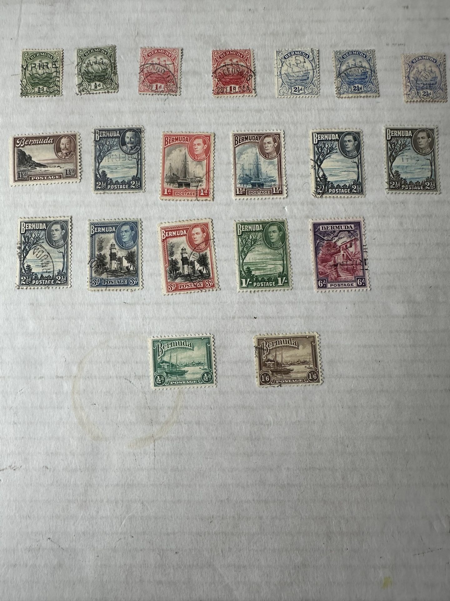 Bermuda Old Stamp Group Of 19 Used