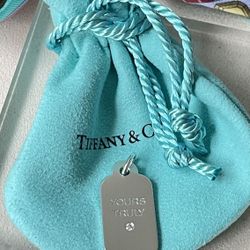Tiffany & Co. Dog Tag  Diamond Yours Truly Charm in Silver NEW