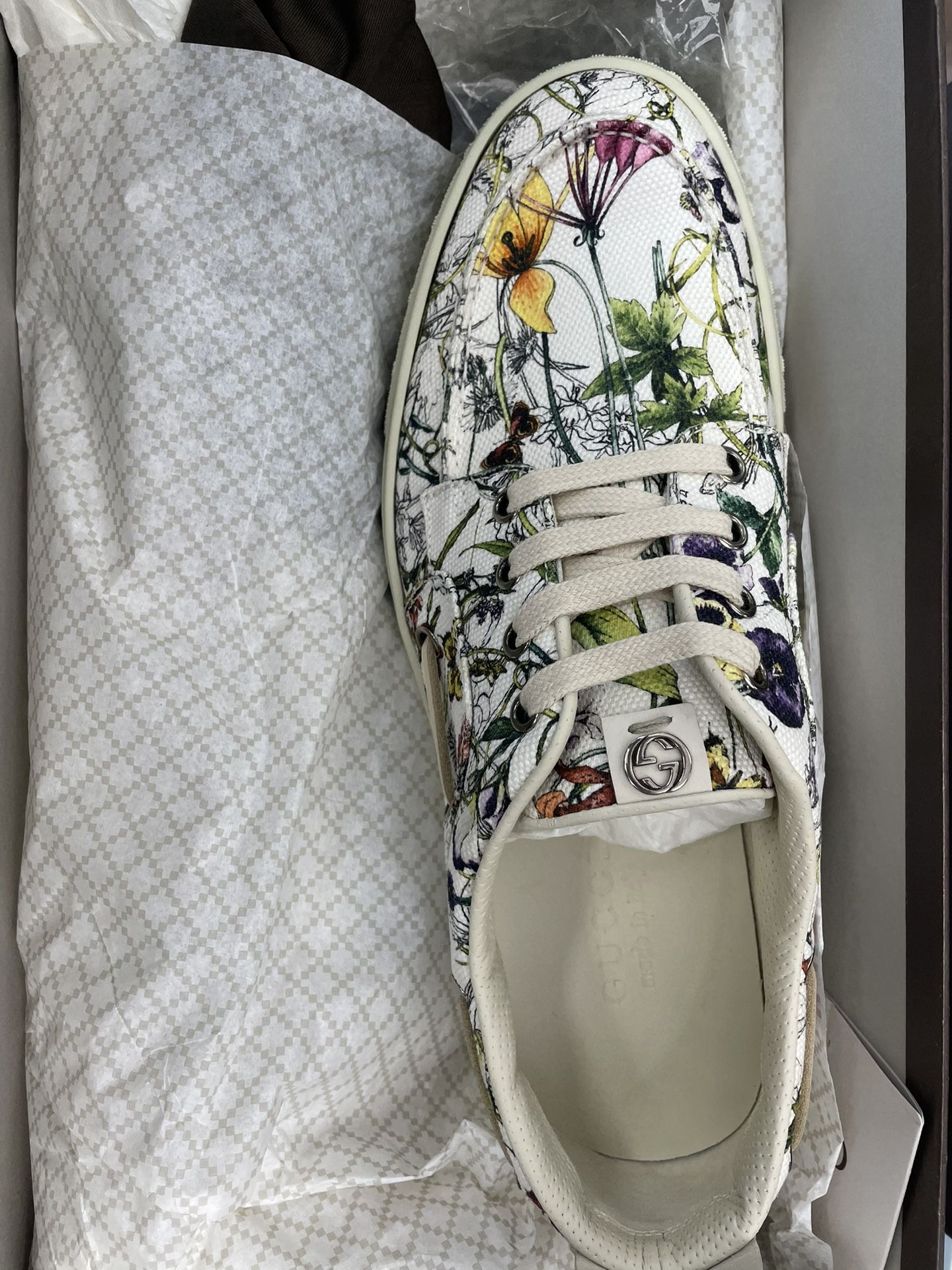 Gucci Floral Canvas Boat Shoe