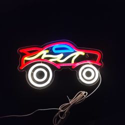 OFF ROAD LED RACE CAR LIGHT SIGN.  13" X 7".  6 FT. USB CORD.  NEW.  PICKUP ONLY