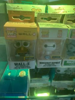 Funko Pocket Pop Keychain Lot Maleficent Baymax Mickey TARDIS WALL-E Exclusives