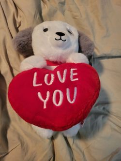 Plush Dog Stuffed Animal with Love You Heart