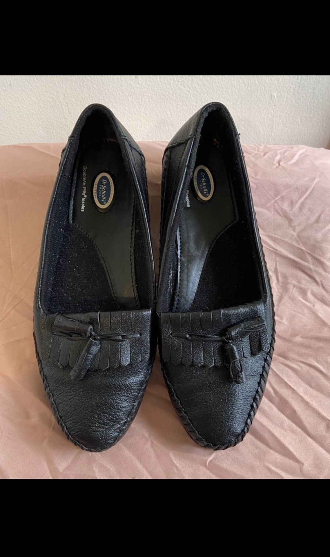 Dr.Scholl’s Womens Leather Tassel Loafers Size 8.5W DoubleAir Pillo Insoles