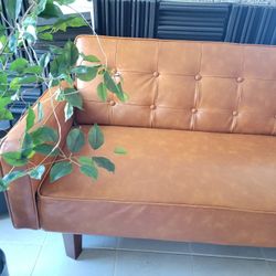 MCM 75inch Camel fuax leather couch sofa