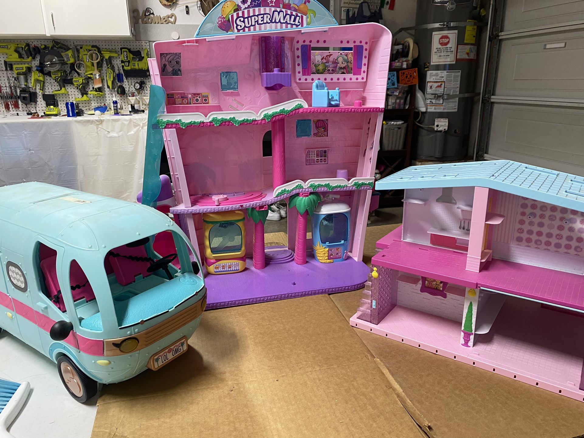 Shopkin Super Mall, Shopkin House, and Lol Surprise Vehicle