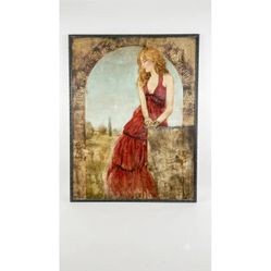 NY: Woman in Red on Balcony