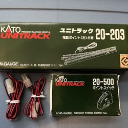 Kato N Scale Unitrack E. Turnout #6 Right with extras