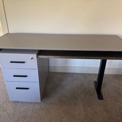 BDI Duo 6241 Toffee/Black Desk 60'' with 3 Storage Drawers