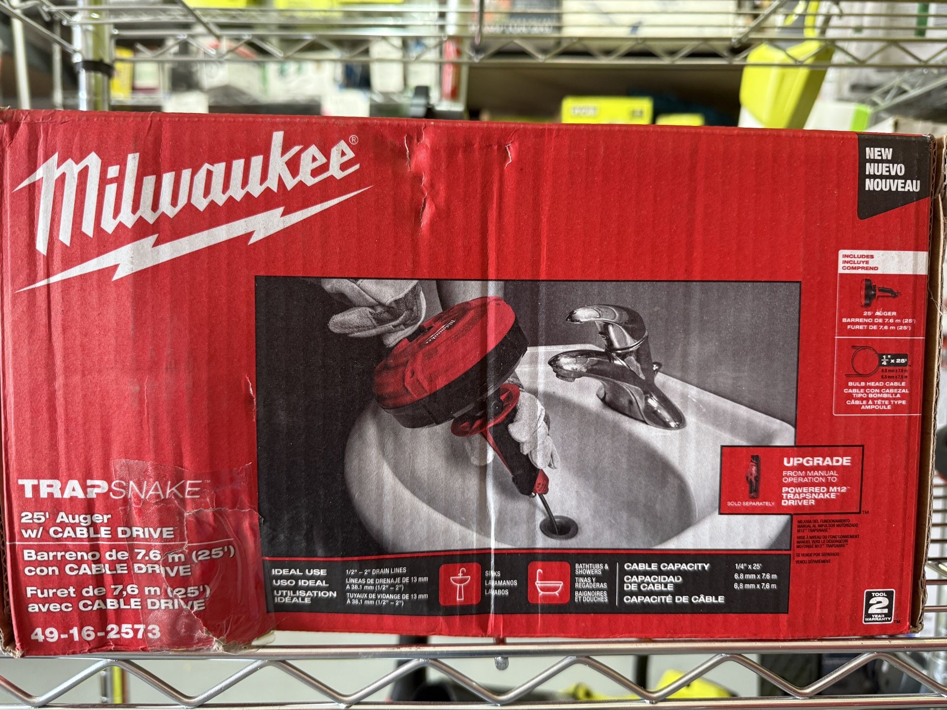 Milwaukee Trap Snake Auger Drain Cleaning Kit