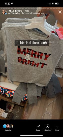 Large Merry And Bright Christmas Shirt