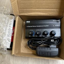 Pyle PHA40 4 Channel Stereo Headphone Amplifier