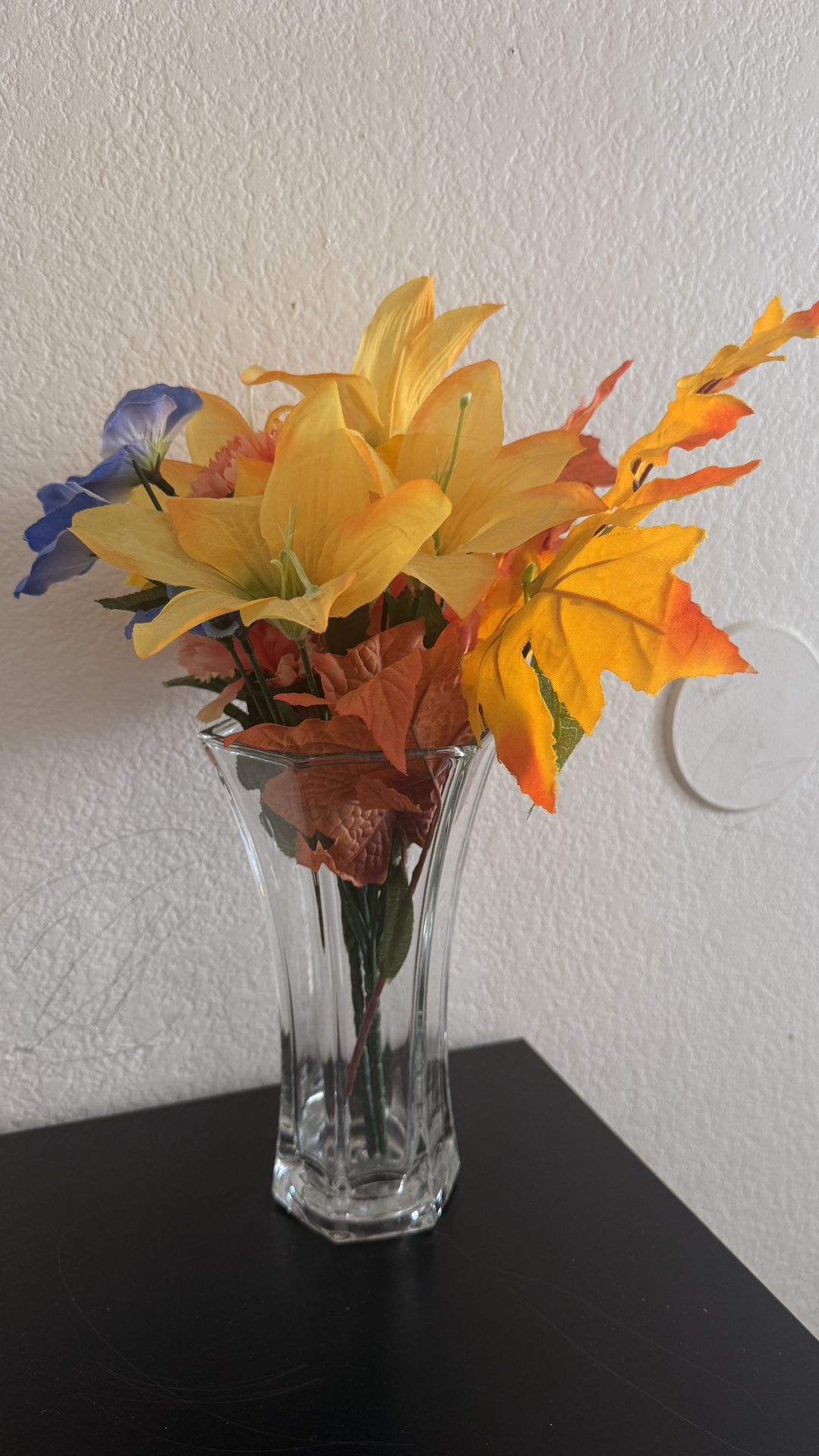 Vase And Artificial Leaves