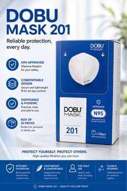DOBU MASK 201 N95 Respirator Masks – Box of 25 – New