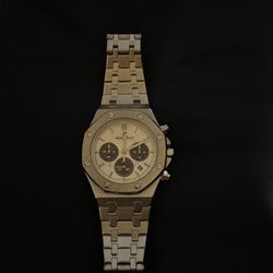 AP Royal Oak Silver Chronograph White Face 