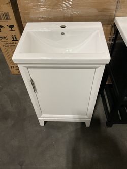 20” White Bathroom Vanity with Ceramic Top (V231)