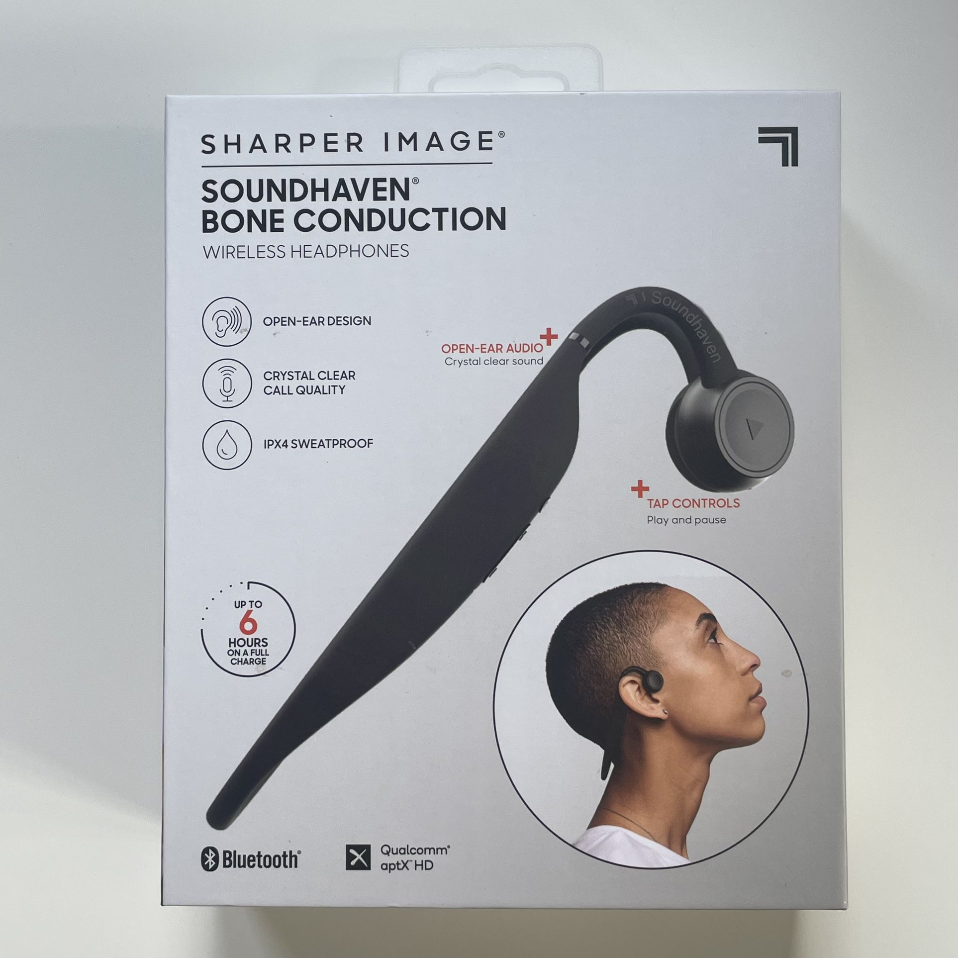 Sharper Image Soundhaven Bone Conduction Wireless Headphones 