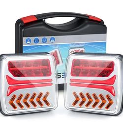 Wireless Trailer Lights Magnetic Tow Light 2 PCS Rechargeable LED Trailer Lights for Towing