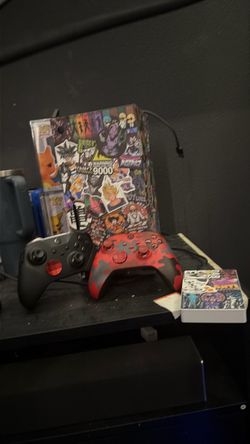 Xbox series x 1tb with an Xbox elite series 2 controller with an 1 tb memory drive camo red Xbox controller