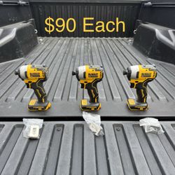 DEWALT ATOMIC 20V MAX Cordless Brushless Compact 1/4 in. Impact Driver (Tool Only) **2 Available, $90 Each**