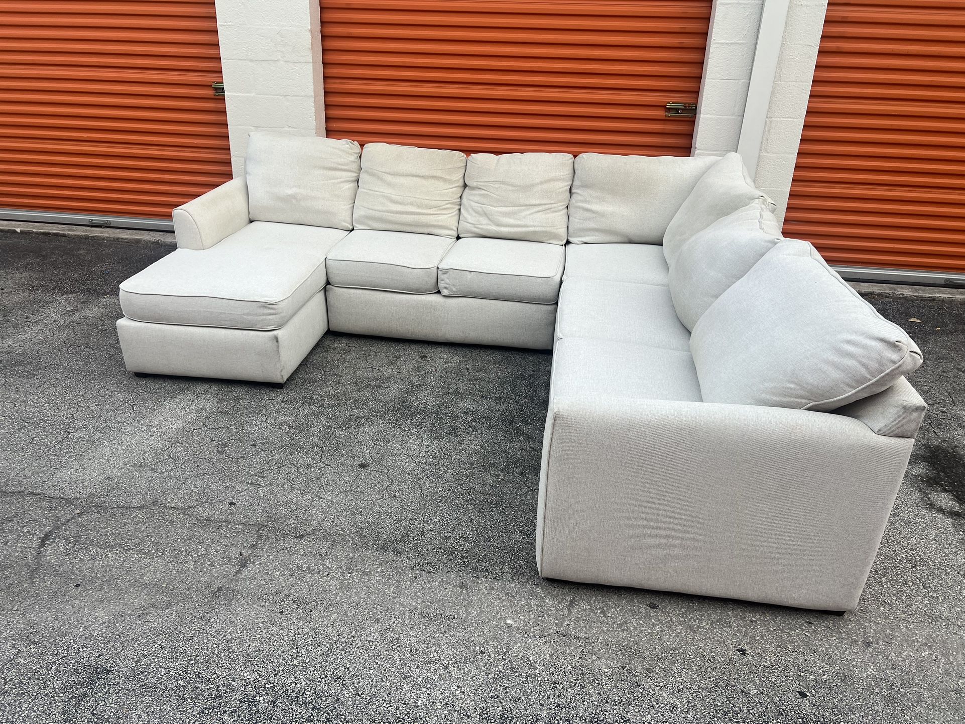 Large Beige Sectional U Shape Couch