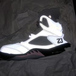 Air Jordan 5 Retro OG , White & Pink , Size 9&half In Men 
