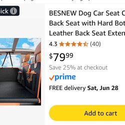 *NEW* BESNEW DOG CAR SEAT COVER
