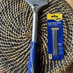 QEP Floor And Wall Razor Scraper With 4 Inch Stainless Steel Blade 5.25 Inch Handle
