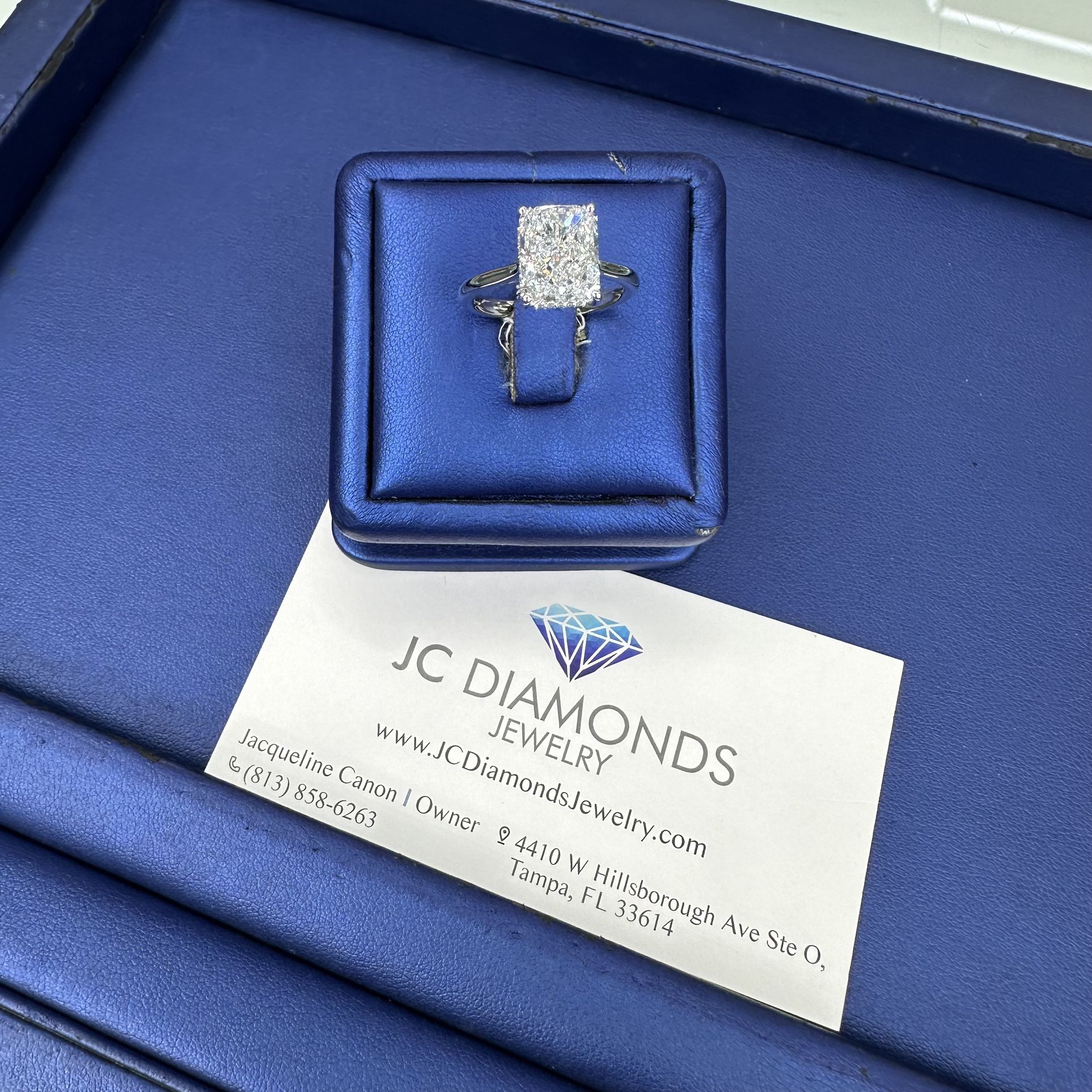 Ring Engagement Lab Diamonds 3,89 Karat Stone 