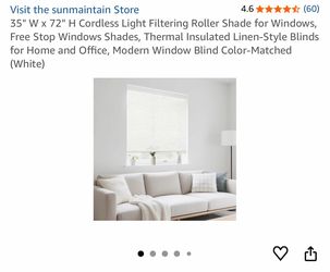 White cordless blind 35wX72h