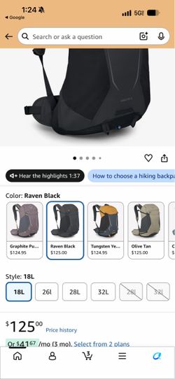 Hiking backpack