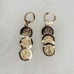 Aretes Largos De Oro Laminado