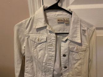 MUDD brand cropped off-white denim jacket