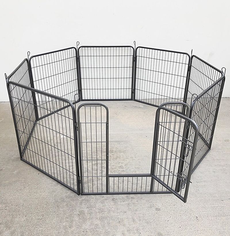 $90 (new in box) heavy duty 8-panel dog playpen, each panel 32” tall x 32” wide pet exercise fence crate kennel gate