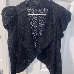 Gorgeous Lace Jacket with tufted shoulders- US 2