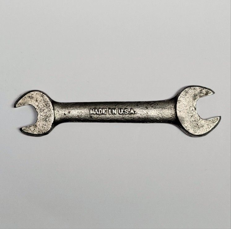 Vintage WWII-Era Open End Wrench Polished Finish 13/16" x 5/8" USA