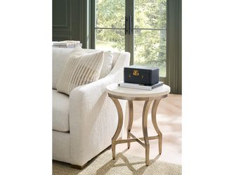 Aged Pewter/White End Table