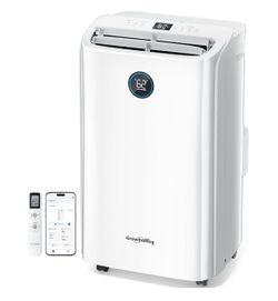 14,000 BTU Smart WiFi Portable Air Conditioner, Cools up to 700 Sq.Ft, Auto-Evaporation, 3-in-1 Modes, Voice & Remote Control, Quiet Operation, White