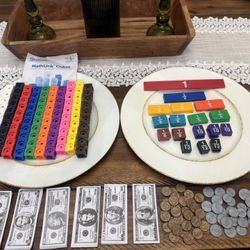 Learning Resources Children’s Math Learning Cubes, Money & Fraction Chips