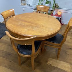 Beautiful Custom Teak Table And Chairs