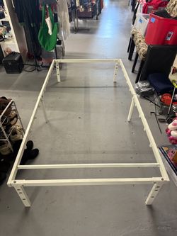 White Metal Twin Bed Frame