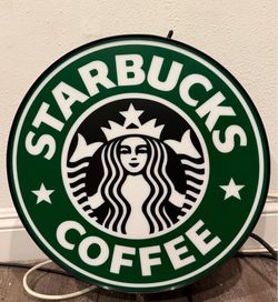 Vintage Starbucks Coffee Light up Sign Store Display 18”
