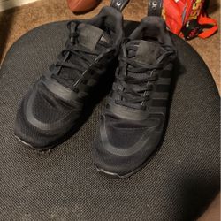 Adidas All Black Running Shoes Size 9 1/2 (half)