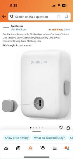 GorillaLine Retractable Laundry Hanger