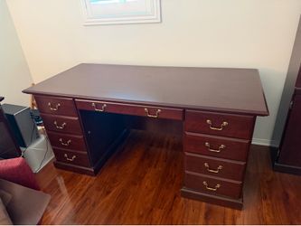 Full office furniture matching set cherry mahogany finish with an accent piece