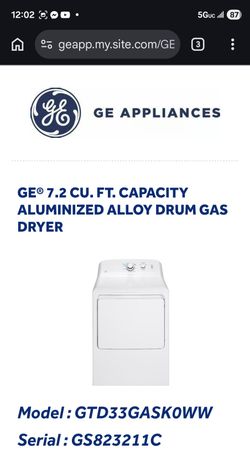 GE WASHER AND GAS DRYER