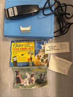 Vintage Oster 96-01E Home Animal Clipper Set Cased Tested w/ Manuals