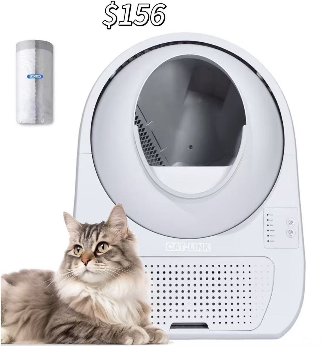 😄 CATLINK Self-Cleaning Litter Box for Multiple Cats – Large Capacity, Double Odor Control, Supports Pets 3.5–22 lbs (Young Version)