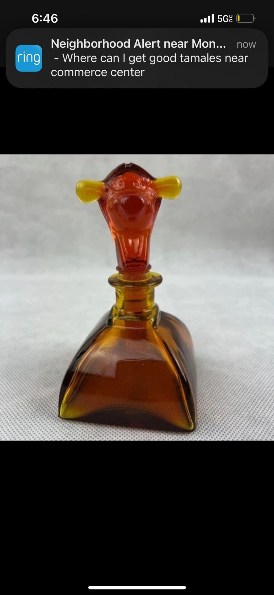 Vintage RARE Disney Tigger Empty Perfume Bottle - Amber