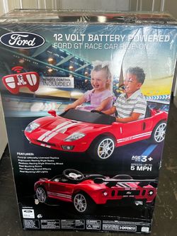 12 VOLT BATTERY POWERED FORD GT RACE CAR RIDE-ON