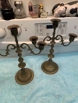 Vintage brass candlestick holders